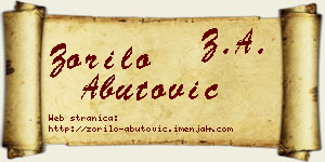 Zorilo Abutović vizit kartica